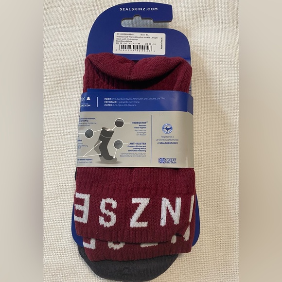 SealSkinz Waterproof Warm Weather Ankle Length Sock With HydroStop Sz:13-15 (XL - Picture 3 of 3